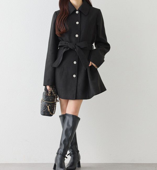  「【SＭサイズあり】リボン取り外し可能ミドルコート」|その他|