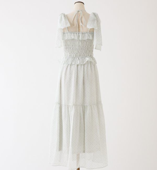  「肩リボンシャーリングワンピース」|ワンピース|