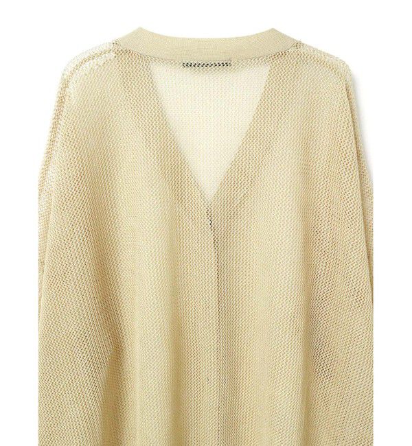 mizuiro ind「mizuiro ind メッシュ柄Vネックロングカーディガン」|ニット・セーター|