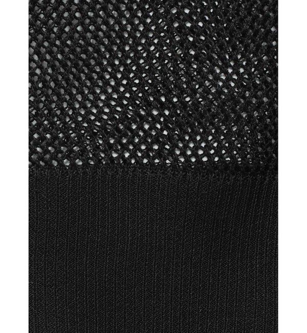 mizuiro ind「mizuiro ind メッシュ柄Vネックロングカーディガン」|ニット・セーター|