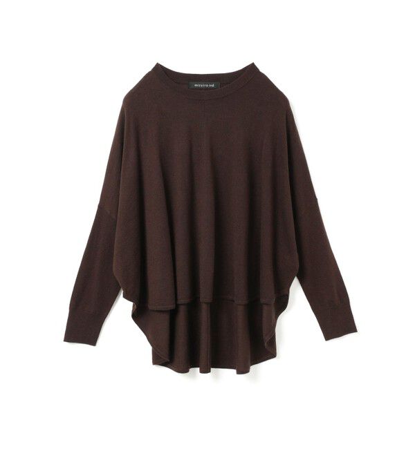 mizuiro ind「mizuiro ind フロントシームコクーンプルオーバー」|ニット・セーター|ブラウン