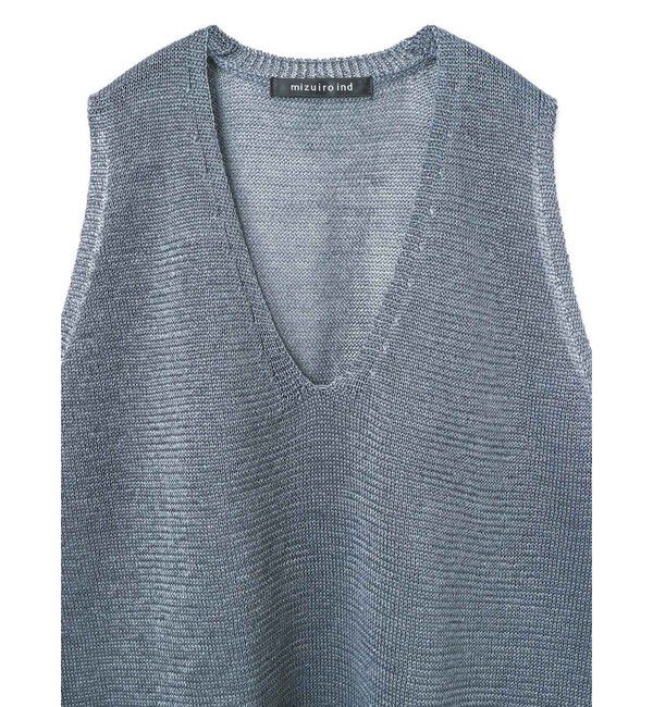 mizuiro ind「mizuiro ind ワイドVネックベスト」|ベスト・ジレ|