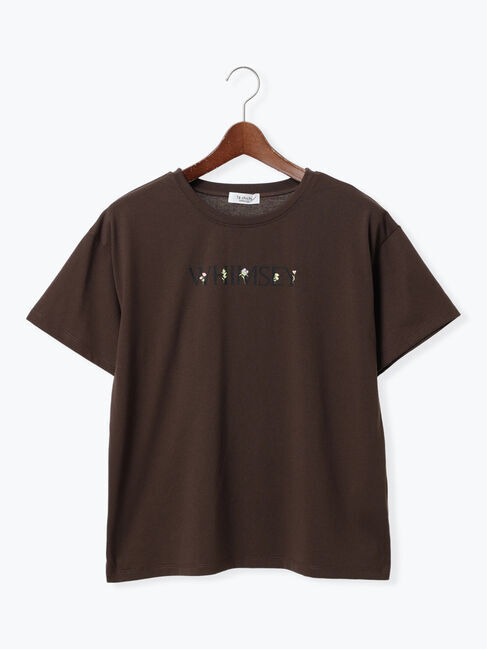 Te chichi TERRASSE「フラワーロゴプリントTシャツ」|Tシャツ・カットソー|ブラウン