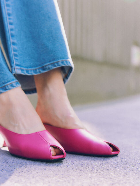 Te chichi「フロントオープンミュール」|パンプス|ピンク
