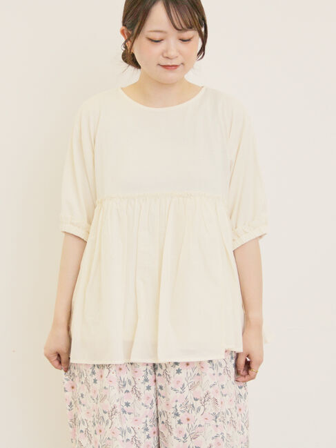 Samansa Mos2「布帛ギャザー貼りカットソー」|Tシャツ・カットソー|キナリ