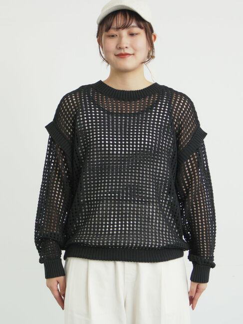 Samansa Mos2「前後2WAY裾ドロストニット」|カーディガン|