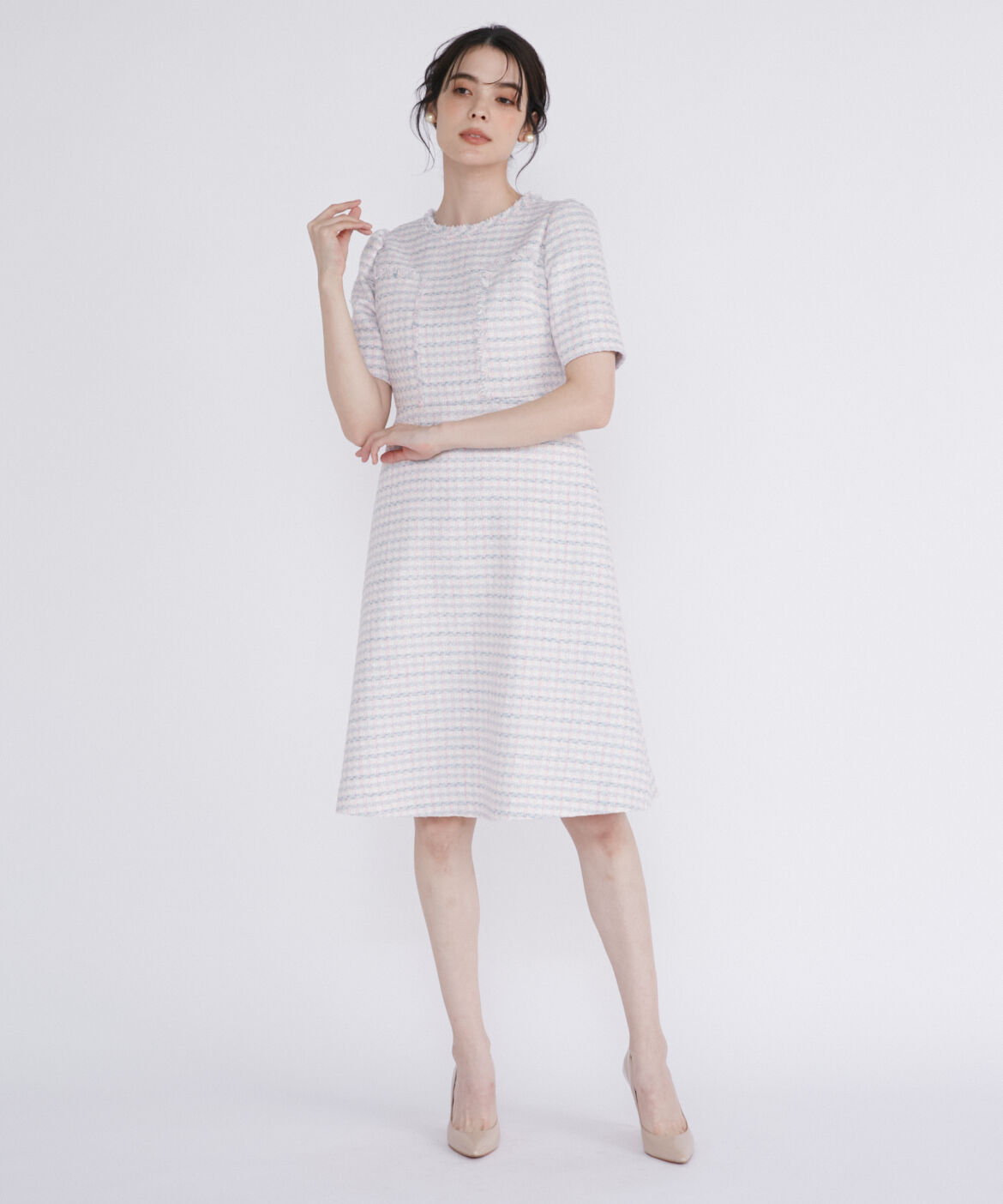 Maglie le cassetto「《M Maglie le cassetto》ファンシーツイードワンピース《Linton Tweeds》」|ワンピース|