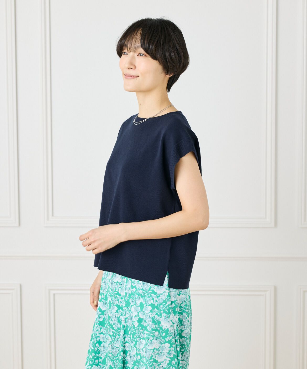 7-IDconcept.「《大きいサイズ》ノースリーブニットプルオーバー」|ニット・セーター|