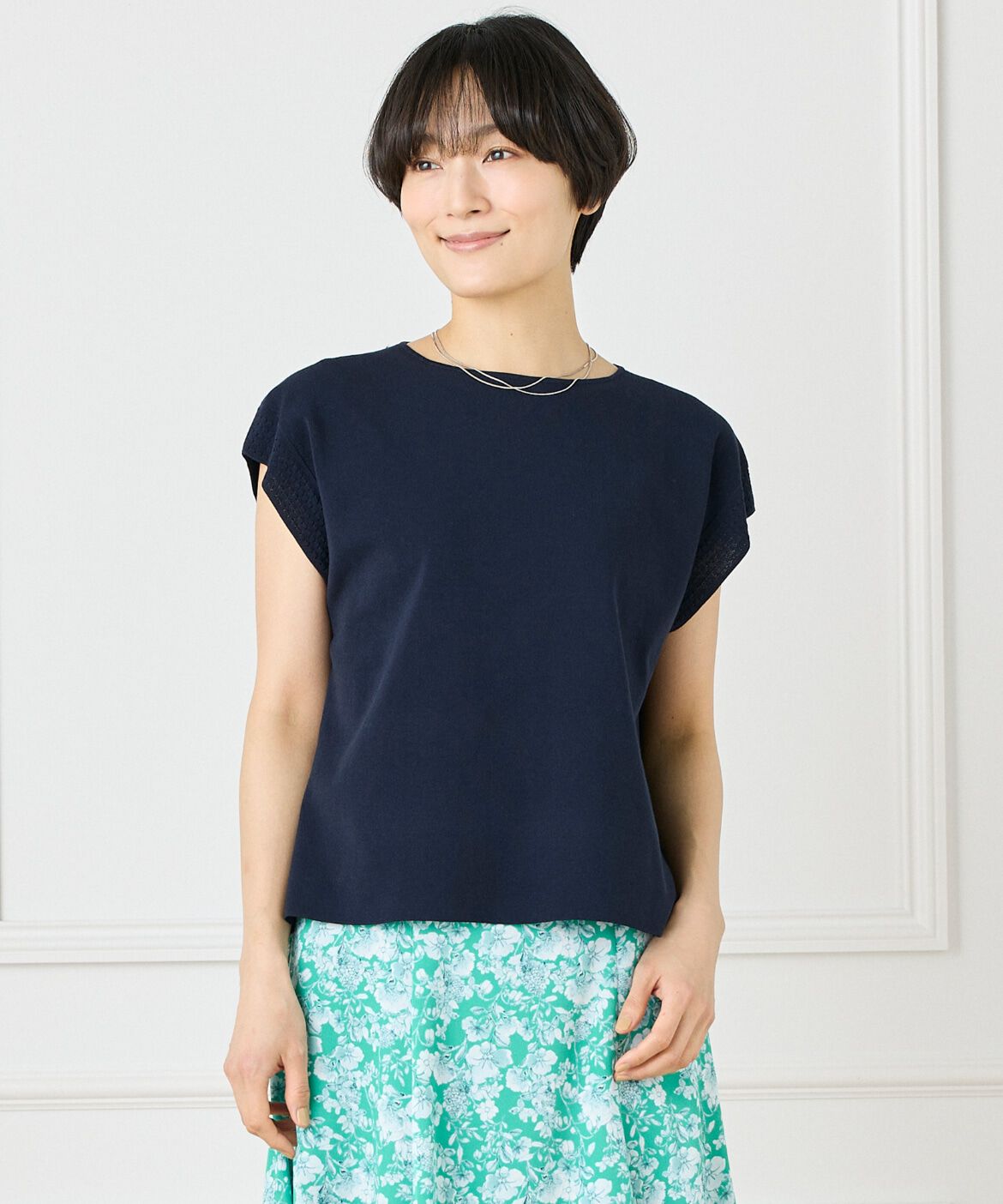 7-IDconcept.「《大きいサイズ》ノースリーブニットプルオーバー」|ニット・セーター|