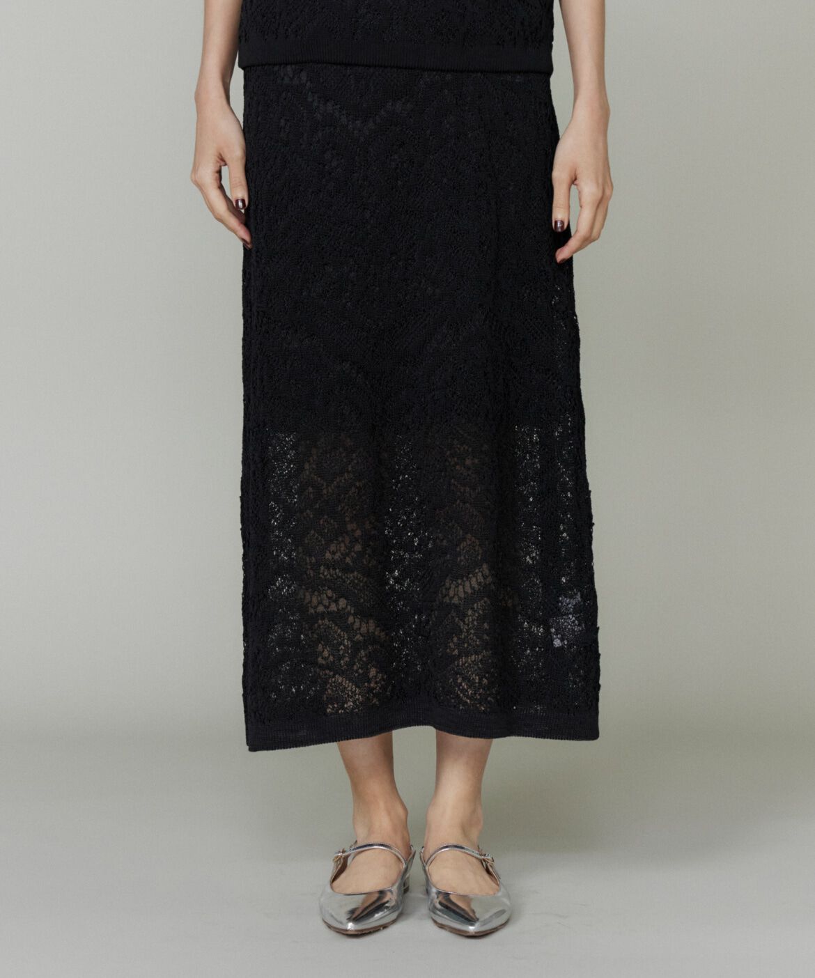 INED「レース柄ニットスカート」|スカート|