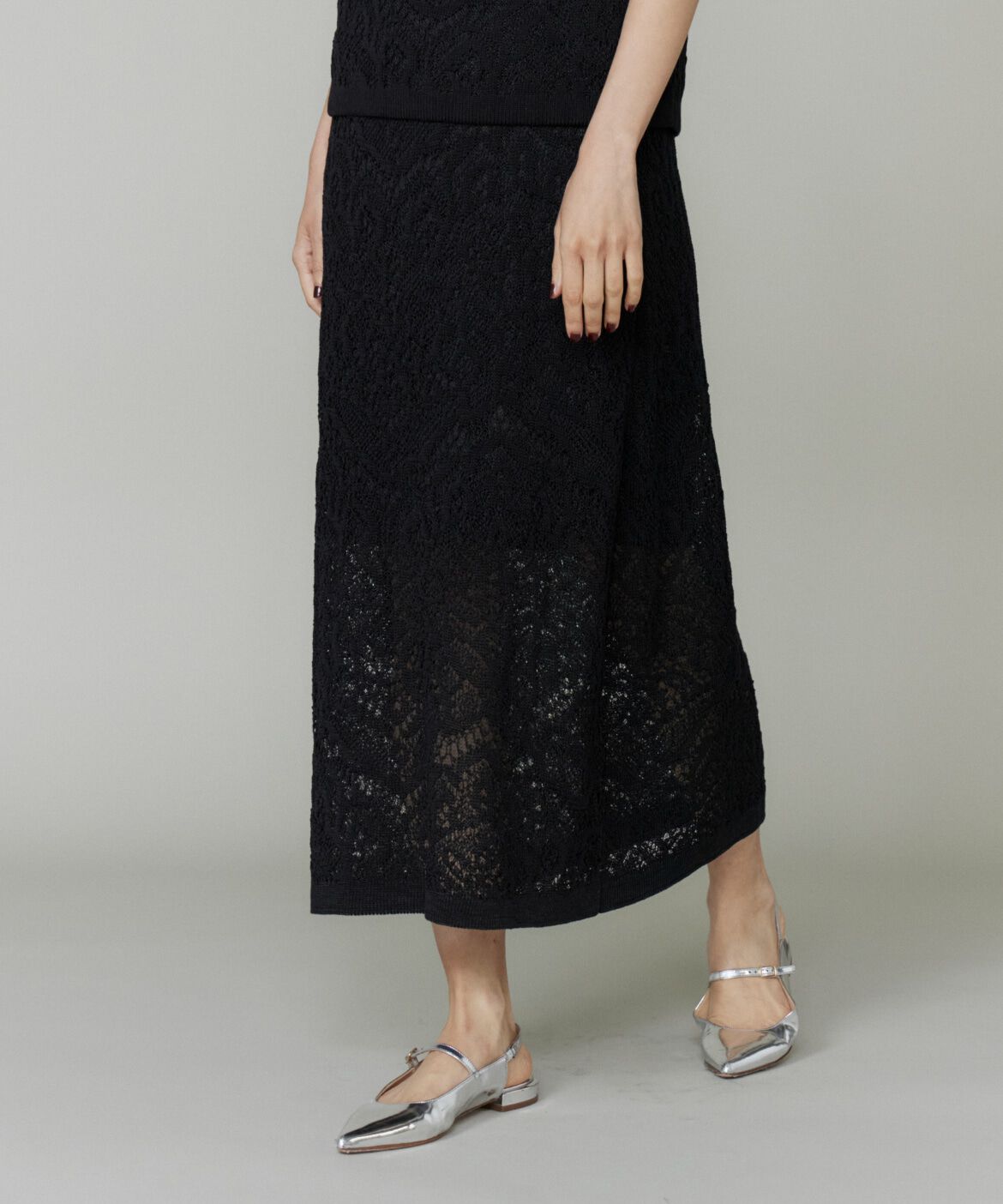 INED「レース柄ニットスカート」|スカート|