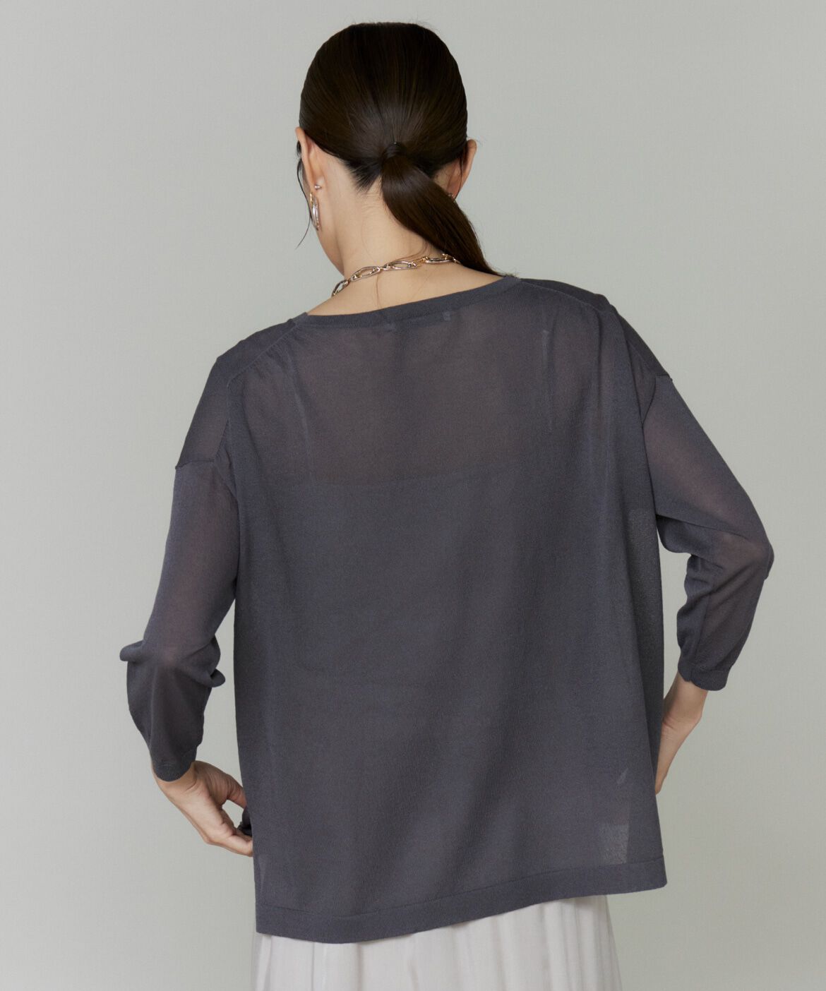 INED「《大きいサイズ》オーバーサイズボートネックニット」|ニット・セーター|