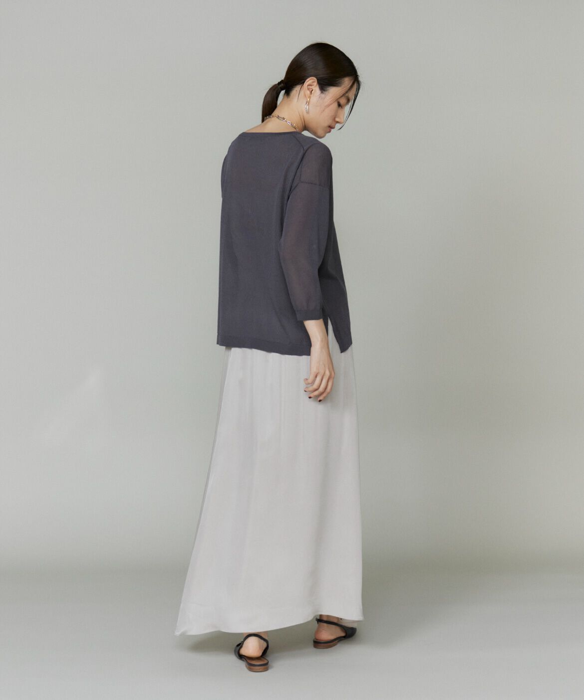 INED「《大きいサイズ》オーバーサイズボートネックニット」|ニット・セーター|