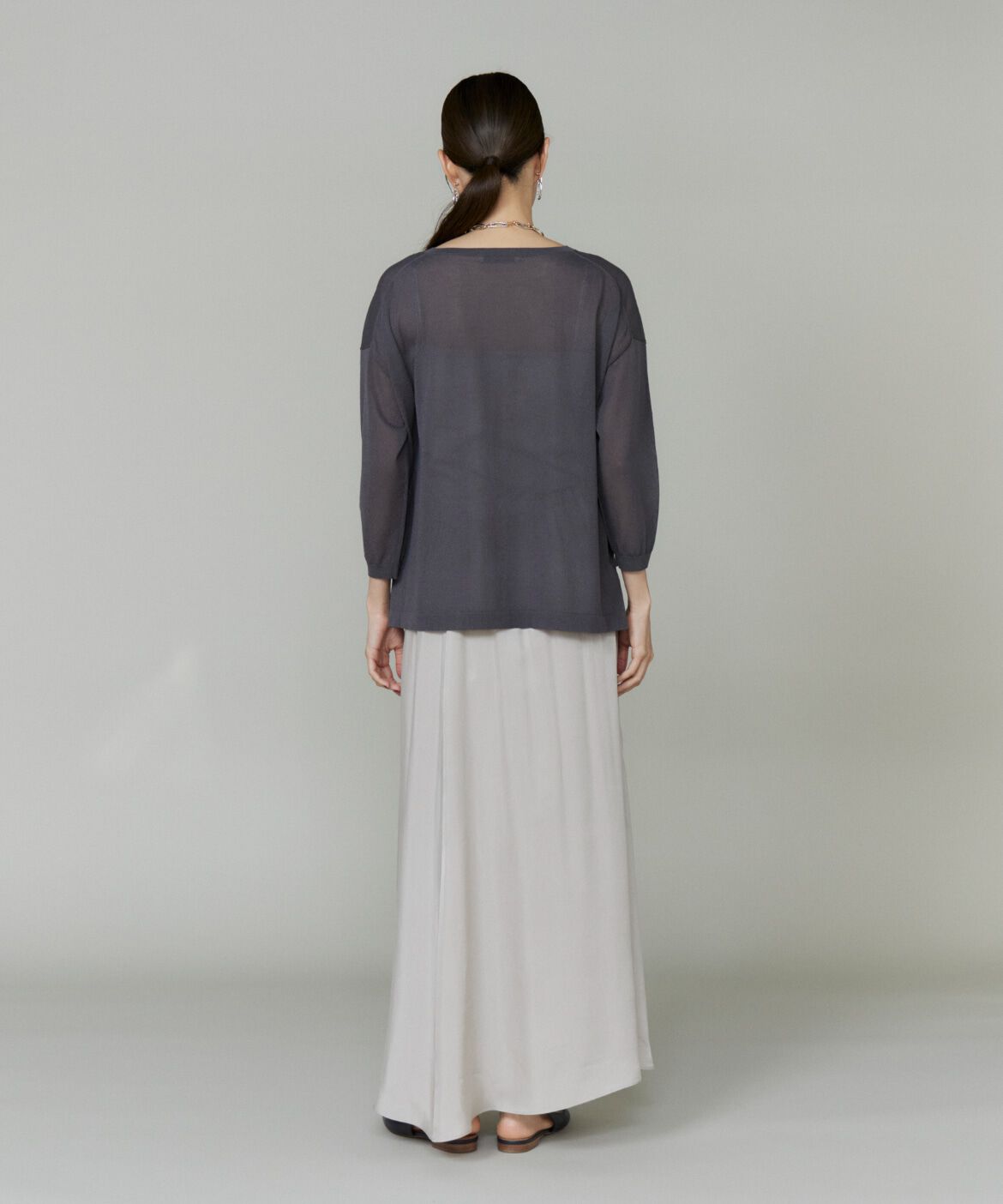 INED「《大きいサイズ》オーバーサイズボートネックニット」|ニット・セーター|