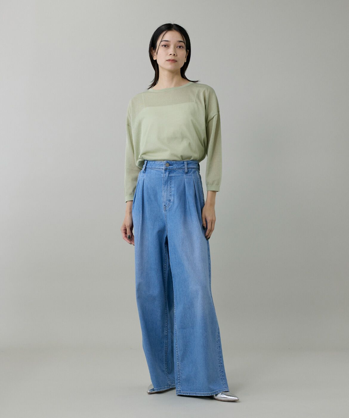 INED「《大きいサイズ》オーバーサイズボートネックニット」|ニット・セーター|