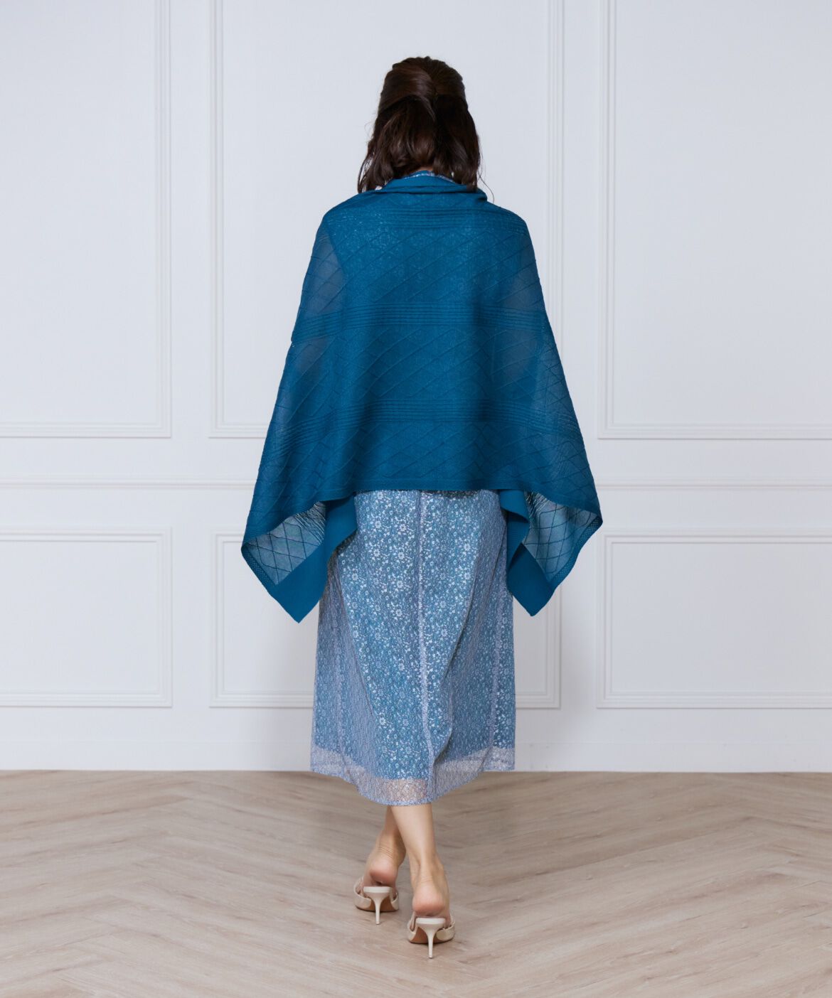 ef-de Black「シアーアーガイル大判ニットショール」|ストール|