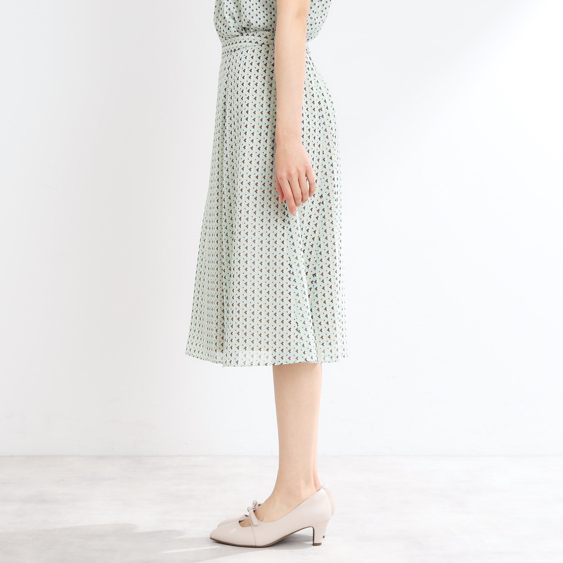 Reflect「【マシンウォッシュ可／セットアップ可】フリュイドプリントスカート」|スカート|