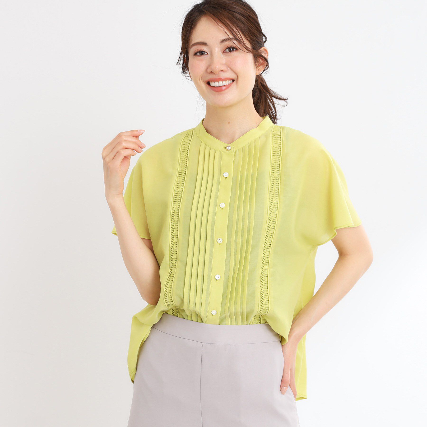 Reflect「【選べる7色◎／手洗い可】フロントピンタックデザインブラウス」|シャツ・ブラウス|