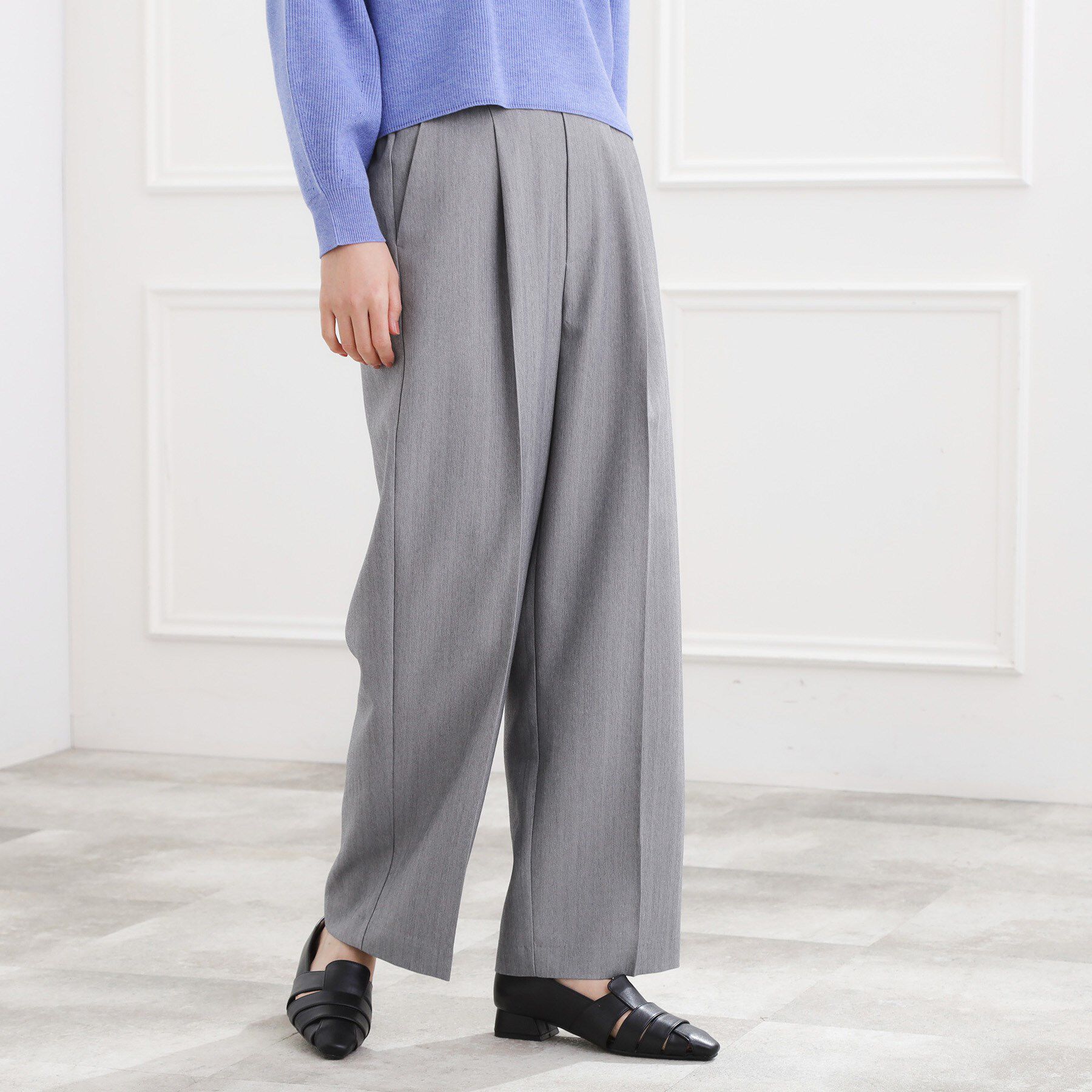 grove「スタイリングが上品に決まる、ウールライクワイドパンツ」|その他|