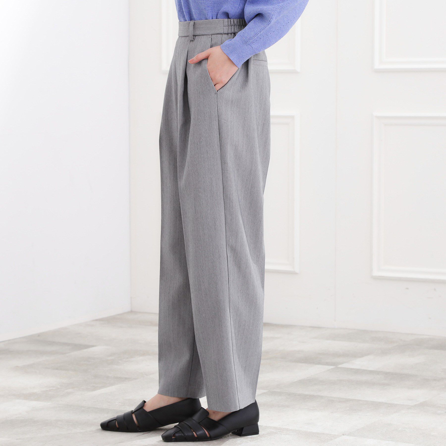 grove「スタイリングが上品に決まる、ウールライクワイドパンツ」|その他|