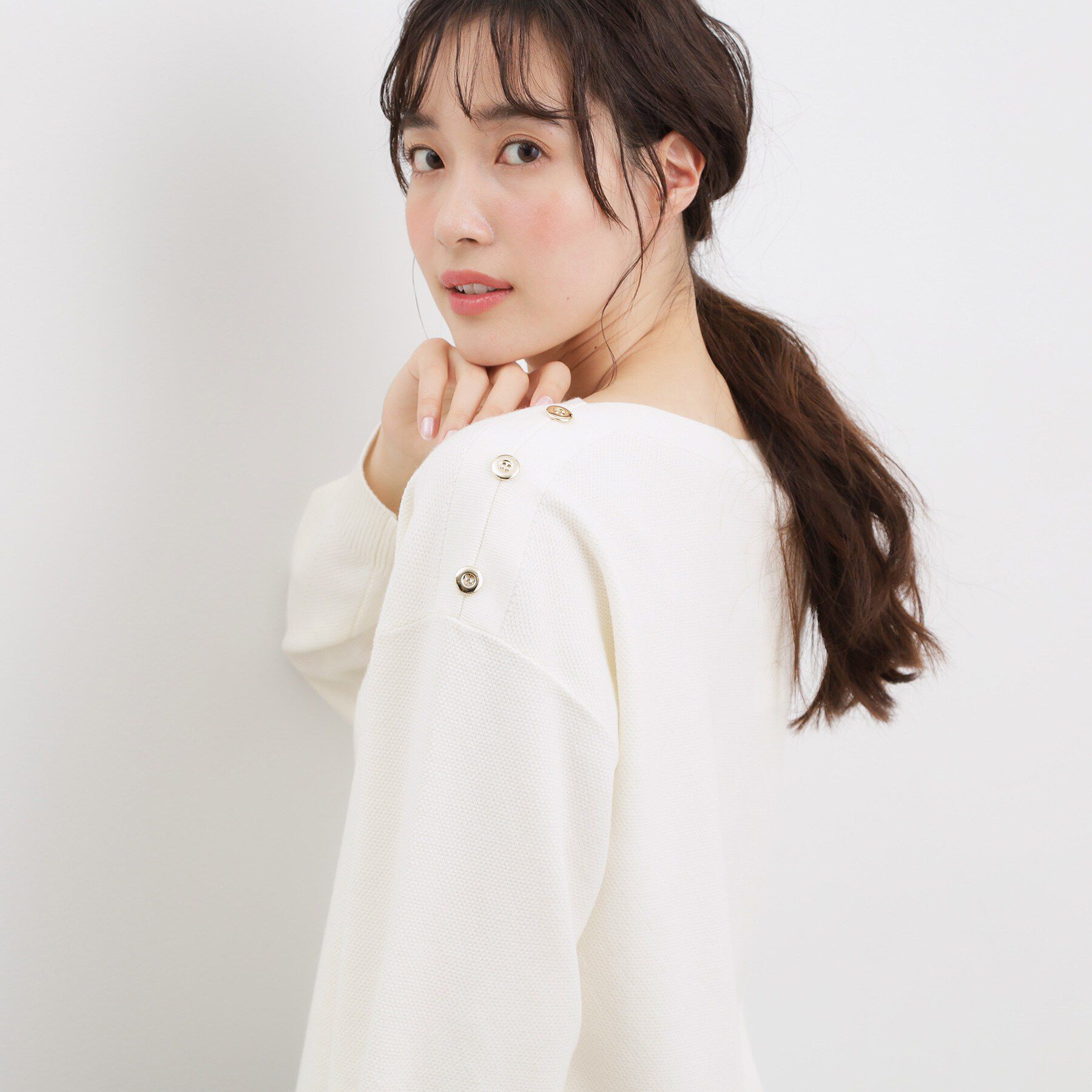 grove「【おうちで洗える】顔周りすっきり、ボートネックニット」|ニット・セーター|