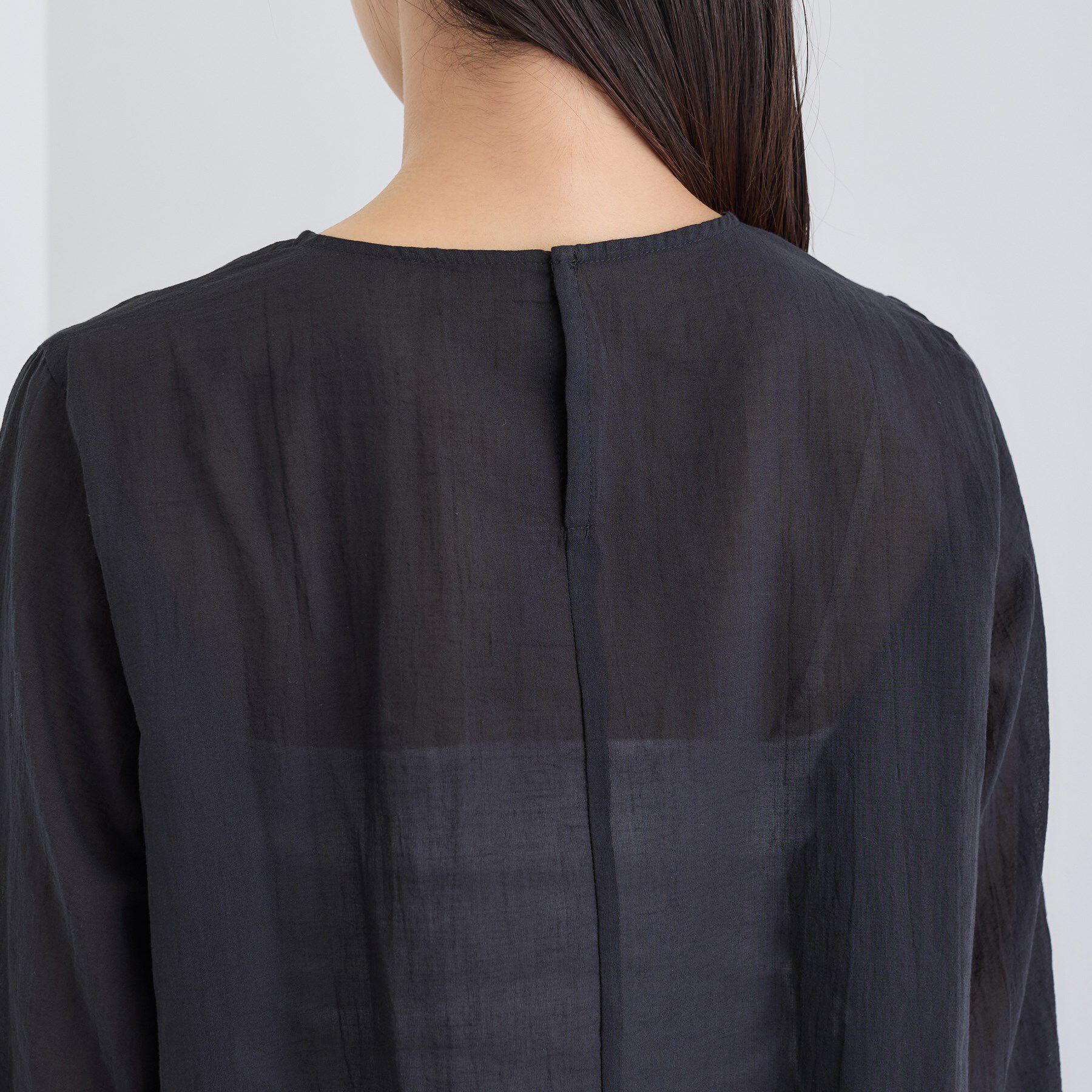 INDIVI「【コットン100％】タックシアーブラウス」|シャツ・ブラウス|