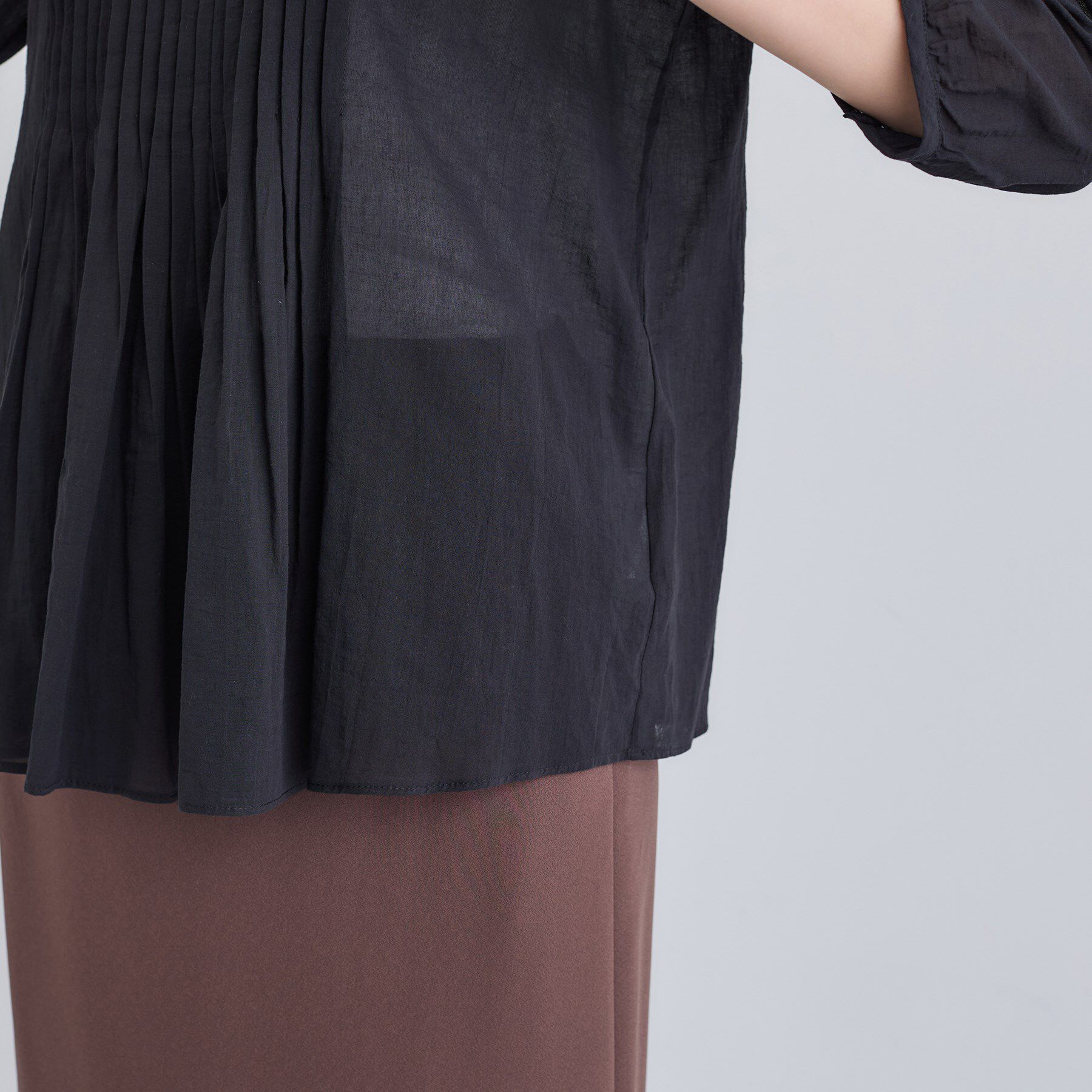 INDIVI「【コットン100％】タックシアーブラウス」|シャツ・ブラウス|