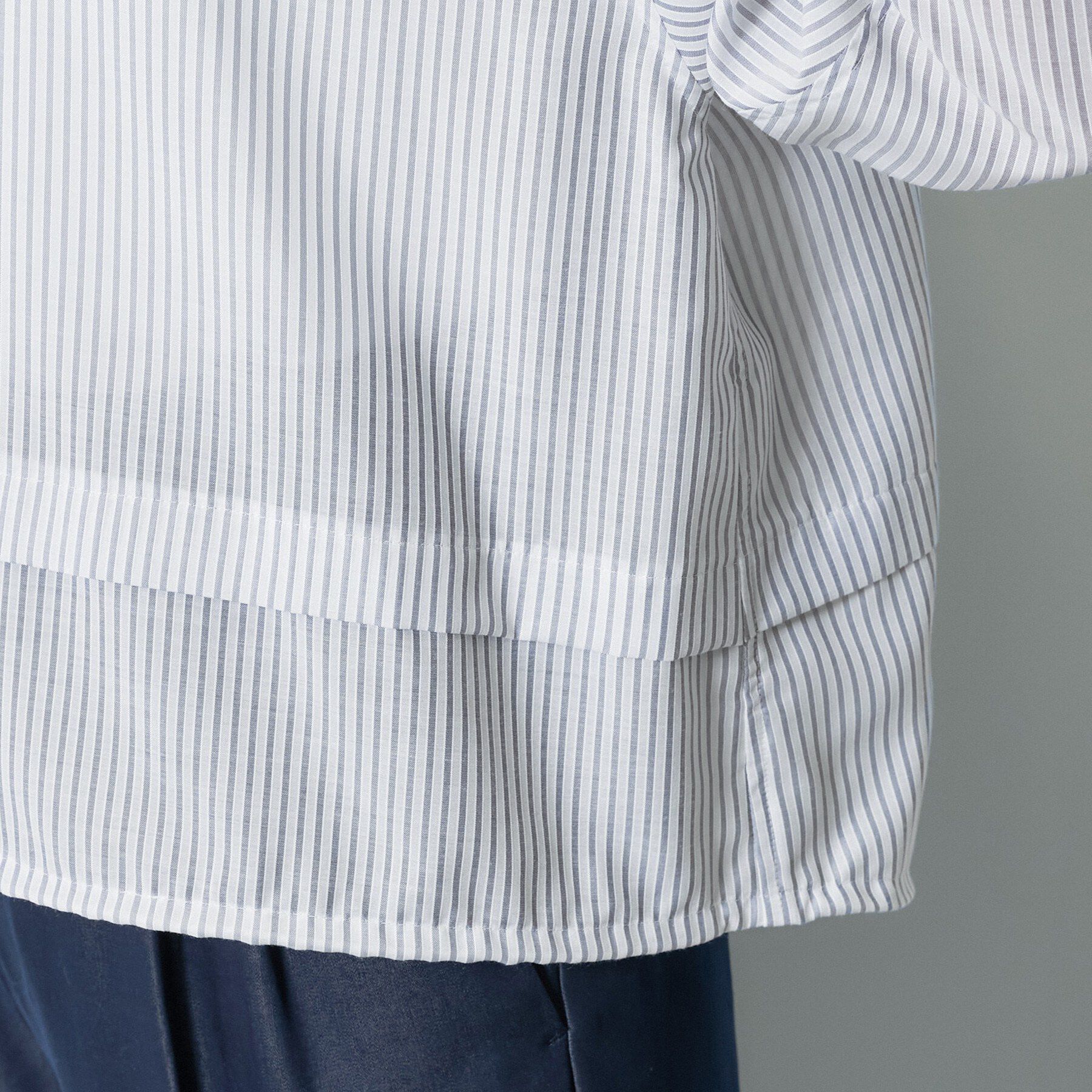 INDIVI「【洗える／2WAY】ドロスト付 シアーシャンブレーシャツ」|シャツ・ブラウス|