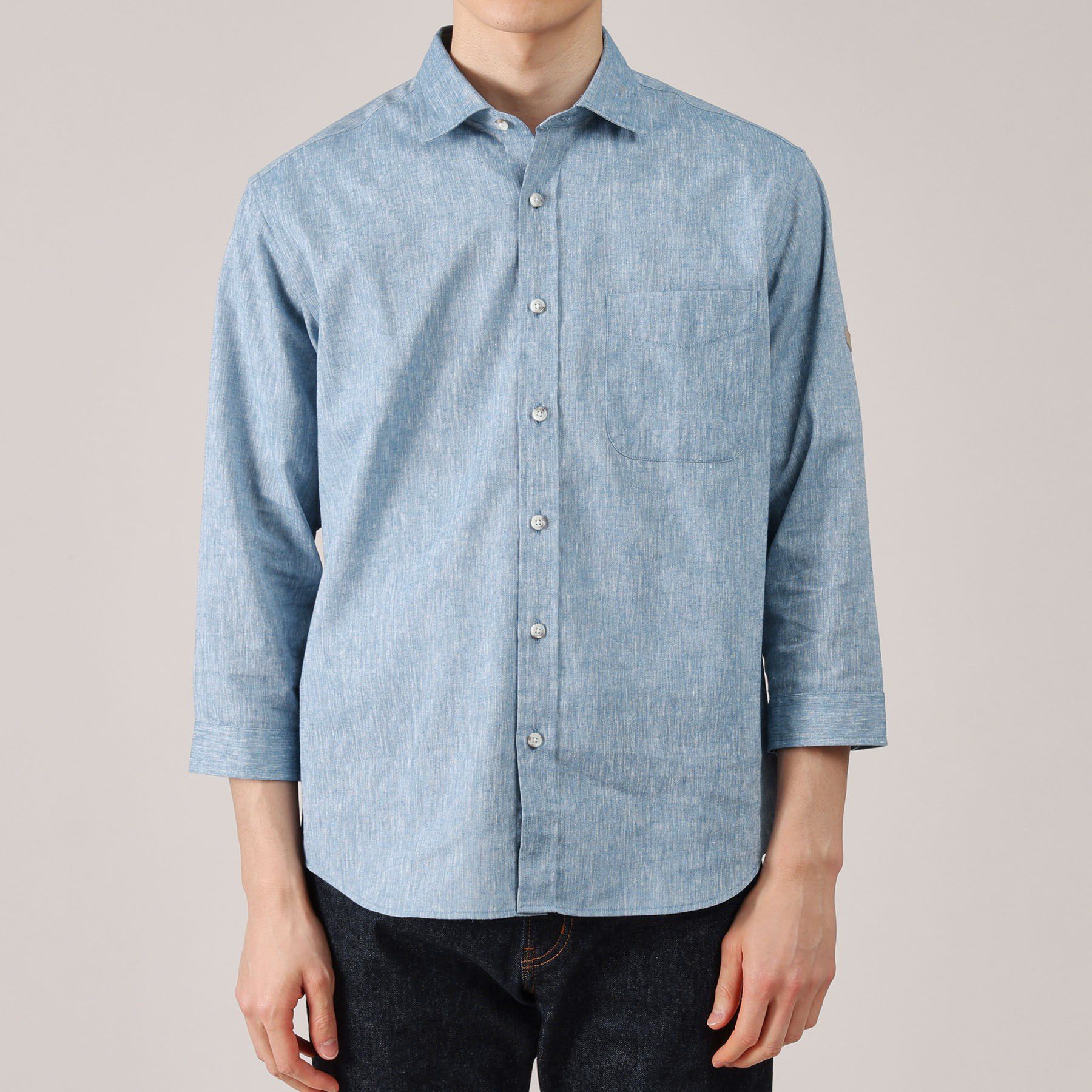 TAKEO KIKUCHI「ハイブリッド リネン 7分袖 シャツ」|シャツ・ブラウス|