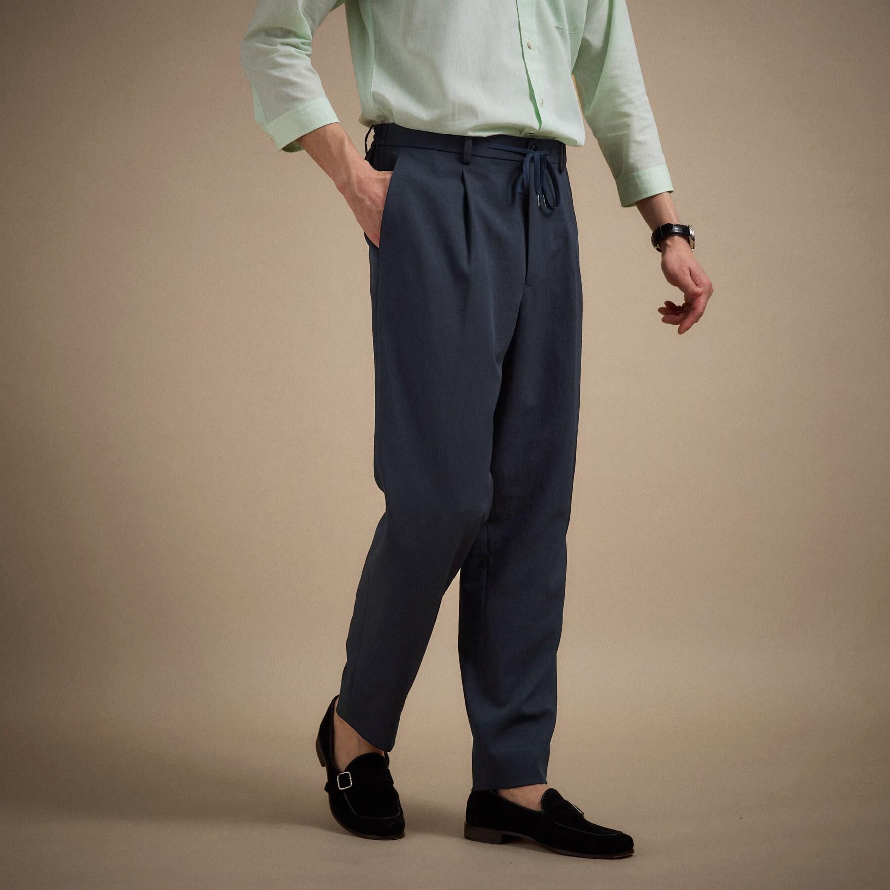 TAKEO KIKUCHI「リネンライクカルゼイージーパンツ」|その他|ブルー(093)