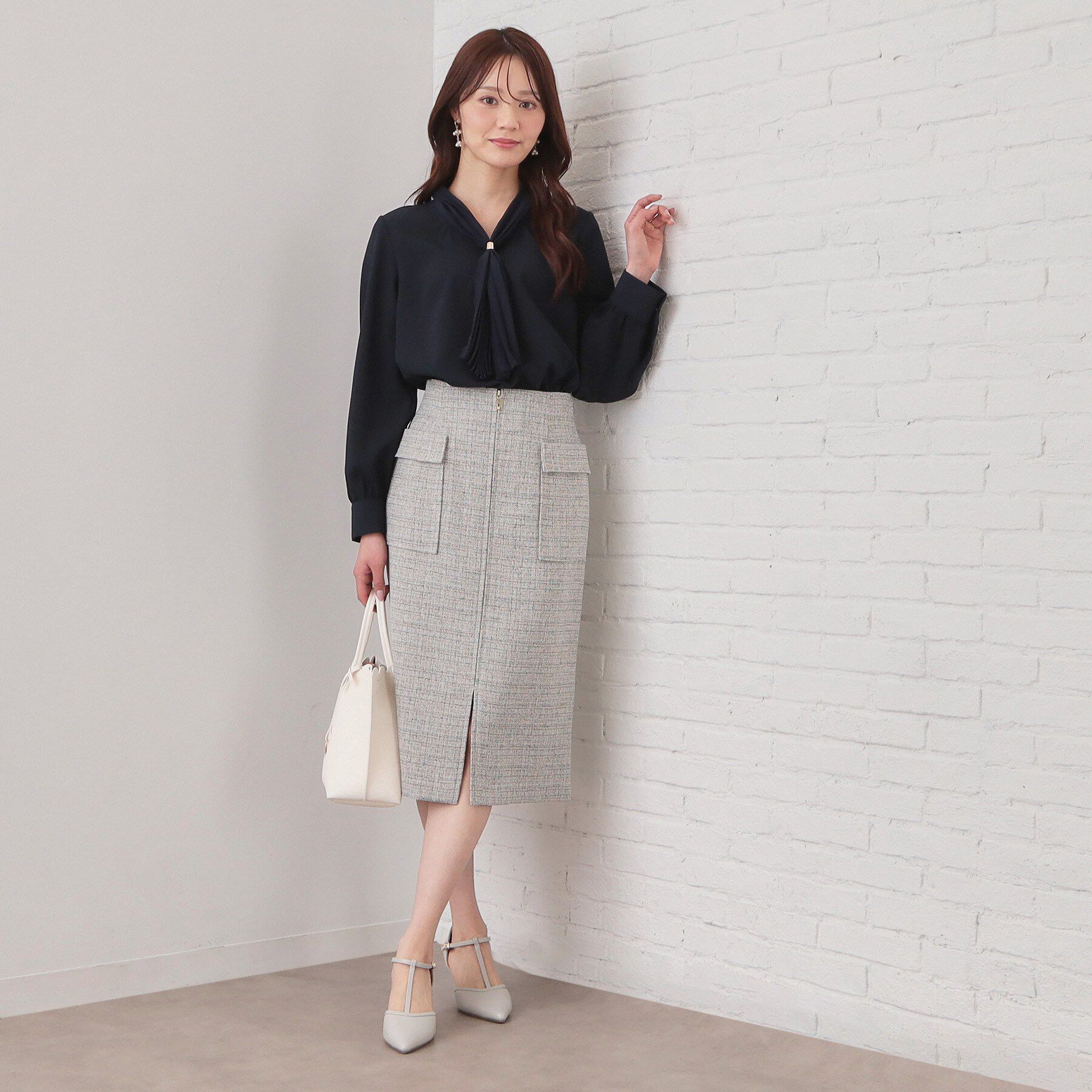 index「プリーツボウタイジョーゼットブラウス【洗濯機OK/イージーアイロン/防シワ】」|シャツ・ブラウス|