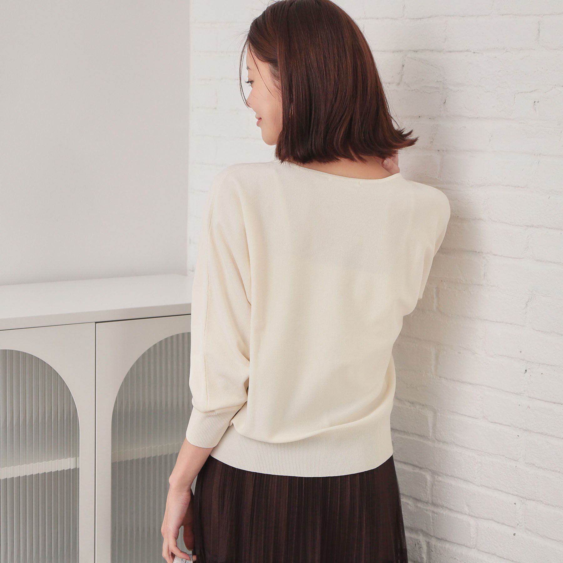 index「フロントパーツ付きドルマンスリーブニット【洗濯機OK/抗ピル】《7col》」|ニット・セーター|