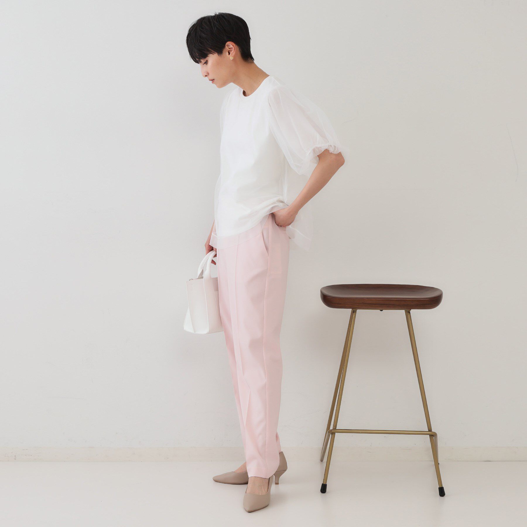 OPAQUE.CLIP「チュールレイヤードトップス【洗濯機洗い可】」|Tシャツ・カットソー|