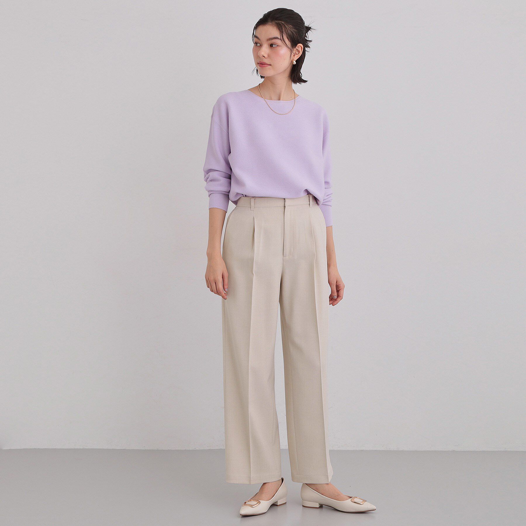 THE SHOP TK「【S-XLサイズ/選べる6色】どこから見ても美しい ガーターニット/洗濯機OK」|ニット・セーター|