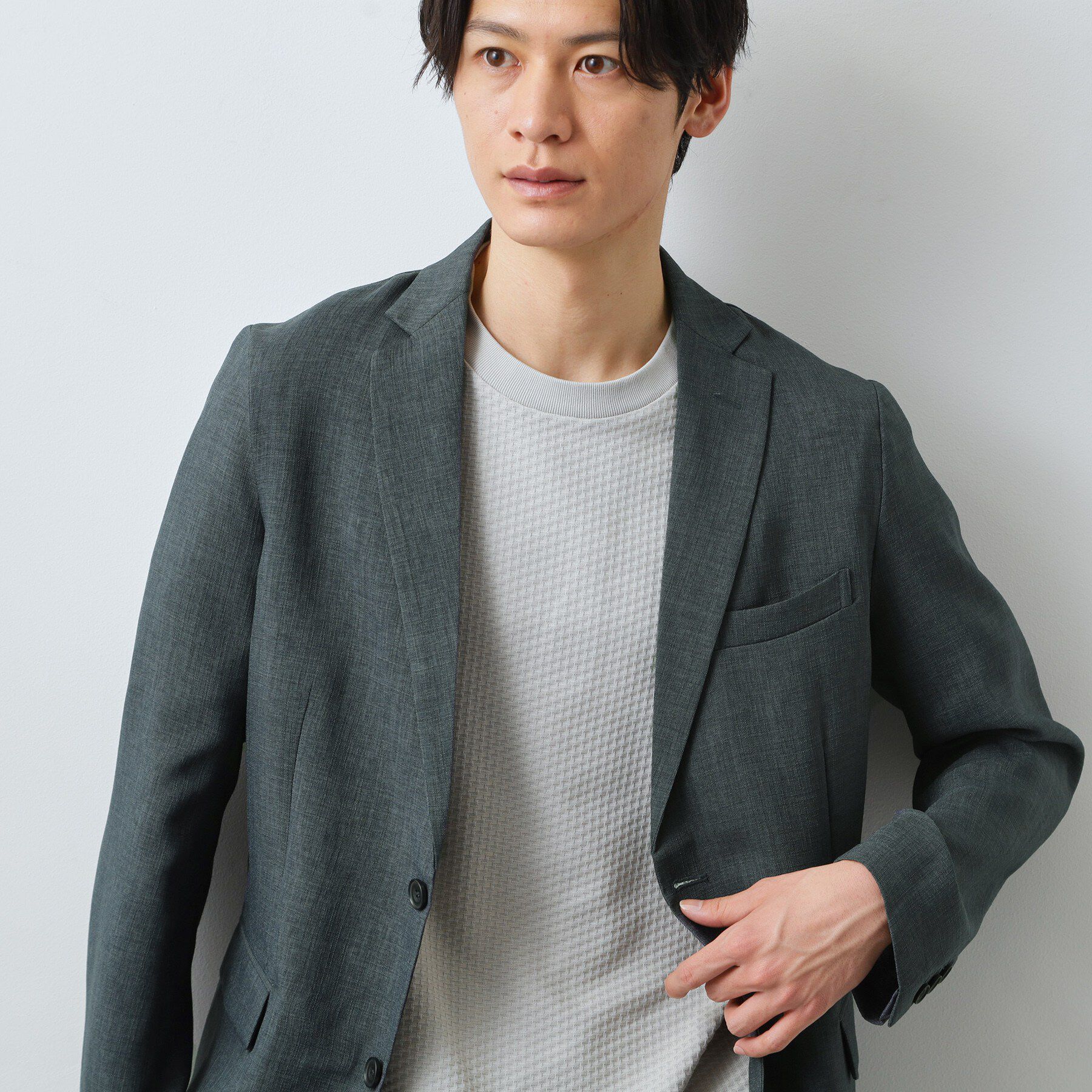 THE SHOP TK「【LINO FINE】リネンライク テーラードジャケット UVカット/イージーケア/吸水速乾/洗濯機」|テーラードジャケット|