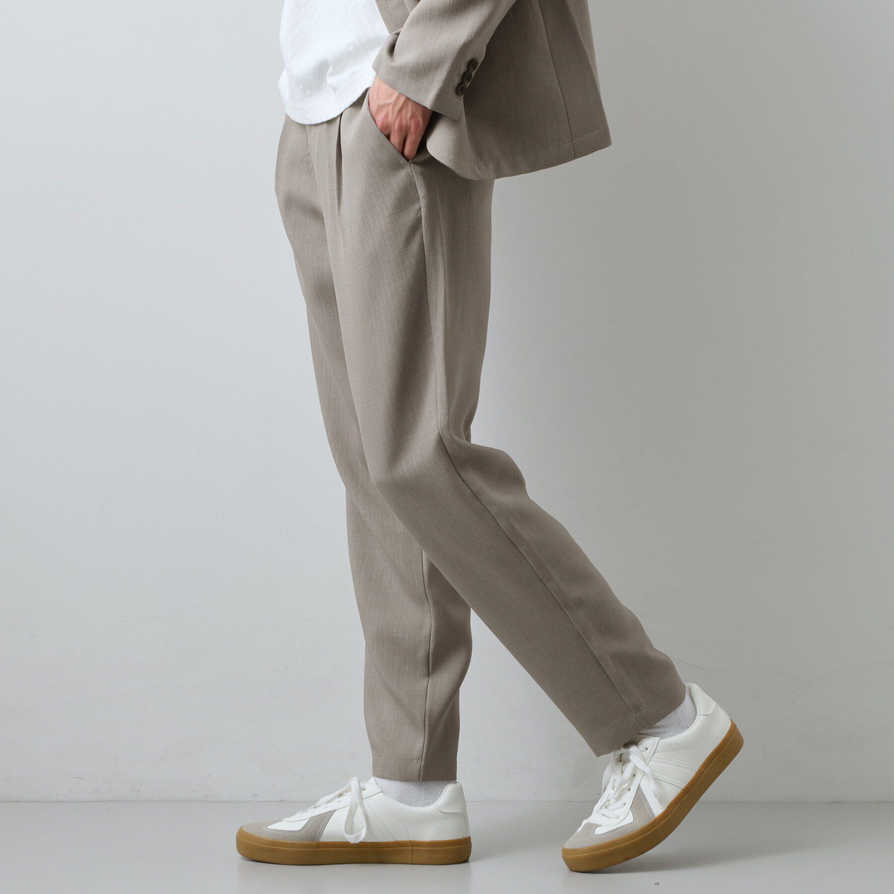 THE SHOP TK「【LINO FINE】リネンライク イージースラックス UVカット/イージーケア/吸水速乾/洗濯機O」|その他|