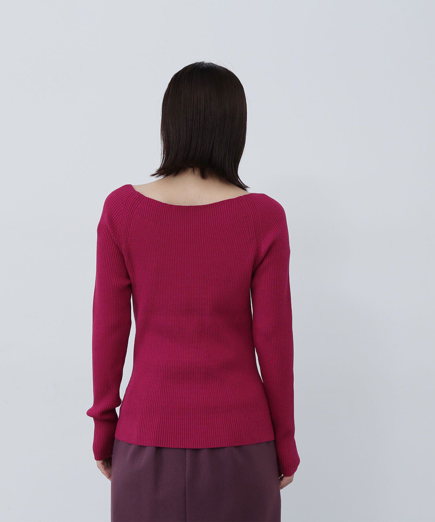  「リブベーシックシリーズ ボートネックニット」|ニット・セーター|