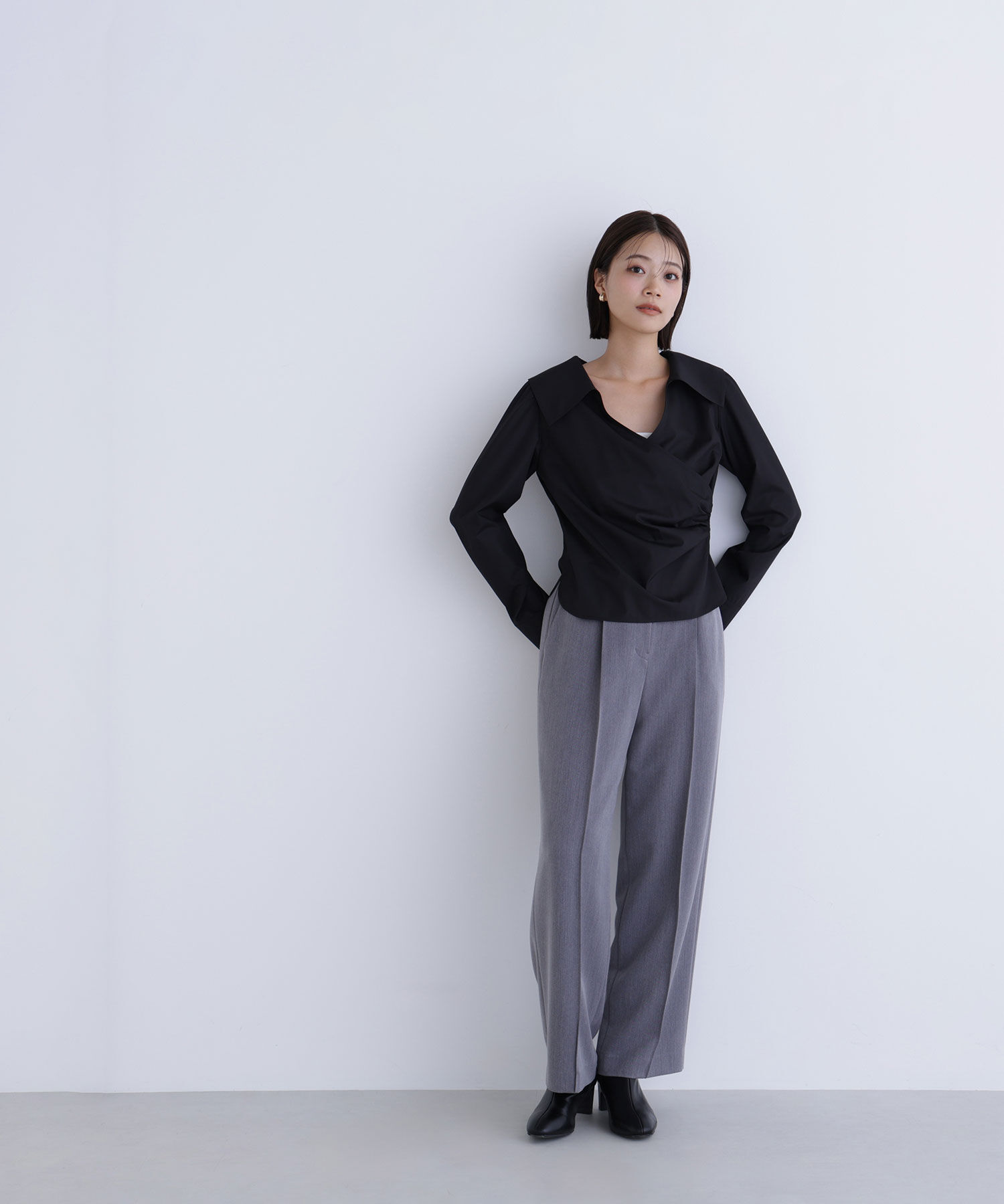  「カシュクールデザインブラウス」|シャツ・ブラウス|