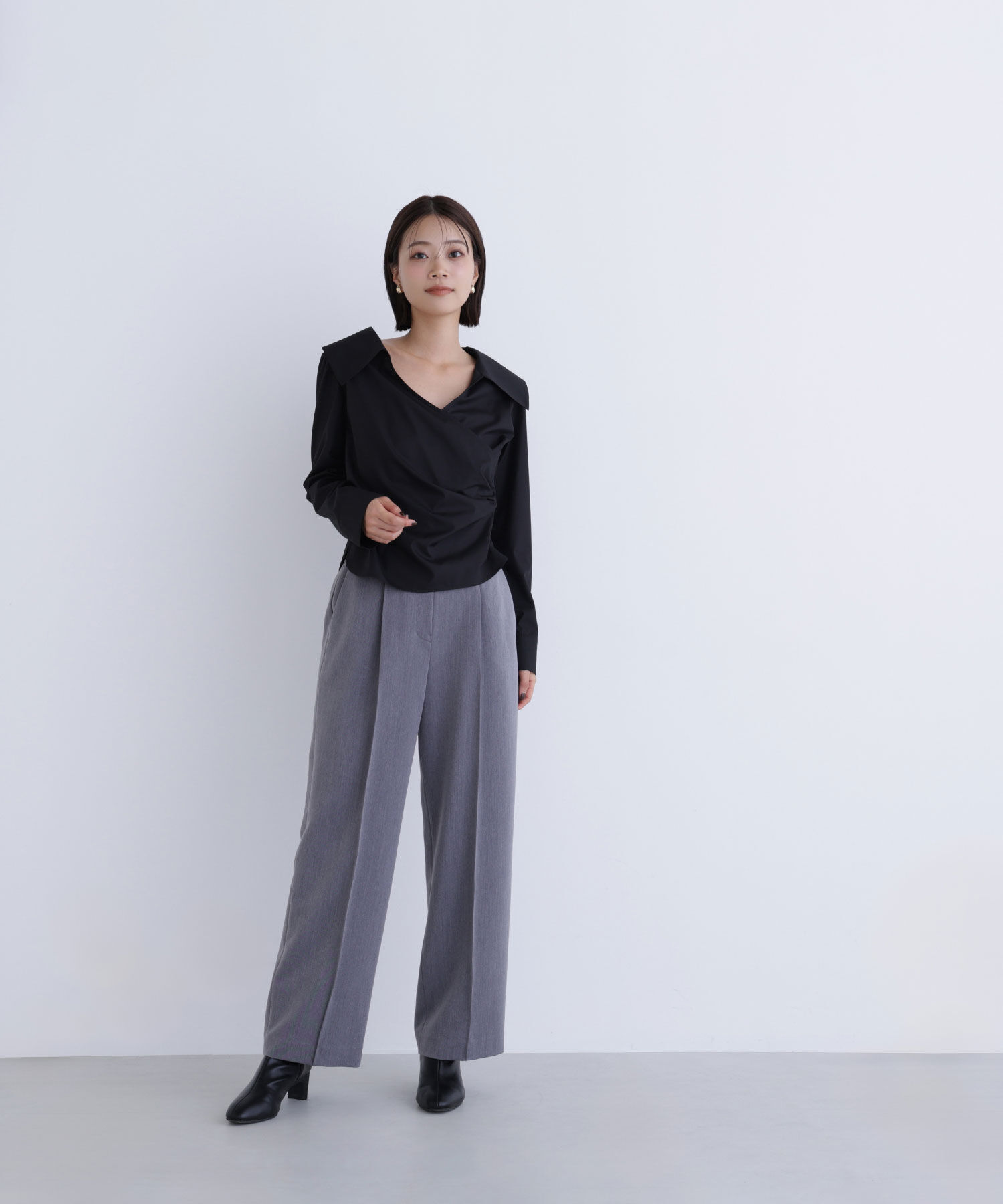  「カシュクールデザインブラウス」|シャツ・ブラウス|