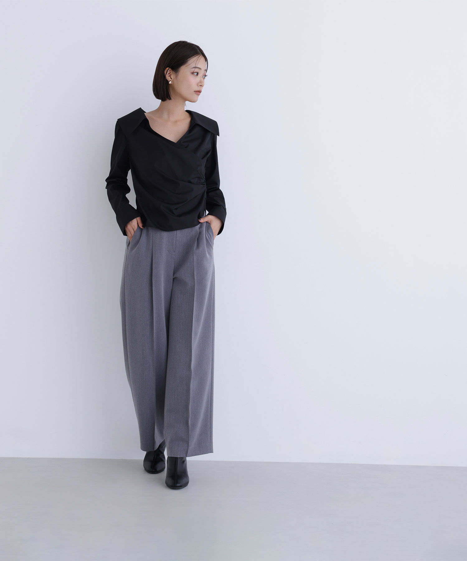  「カシュクールデザインブラウス」|シャツ・ブラウス|