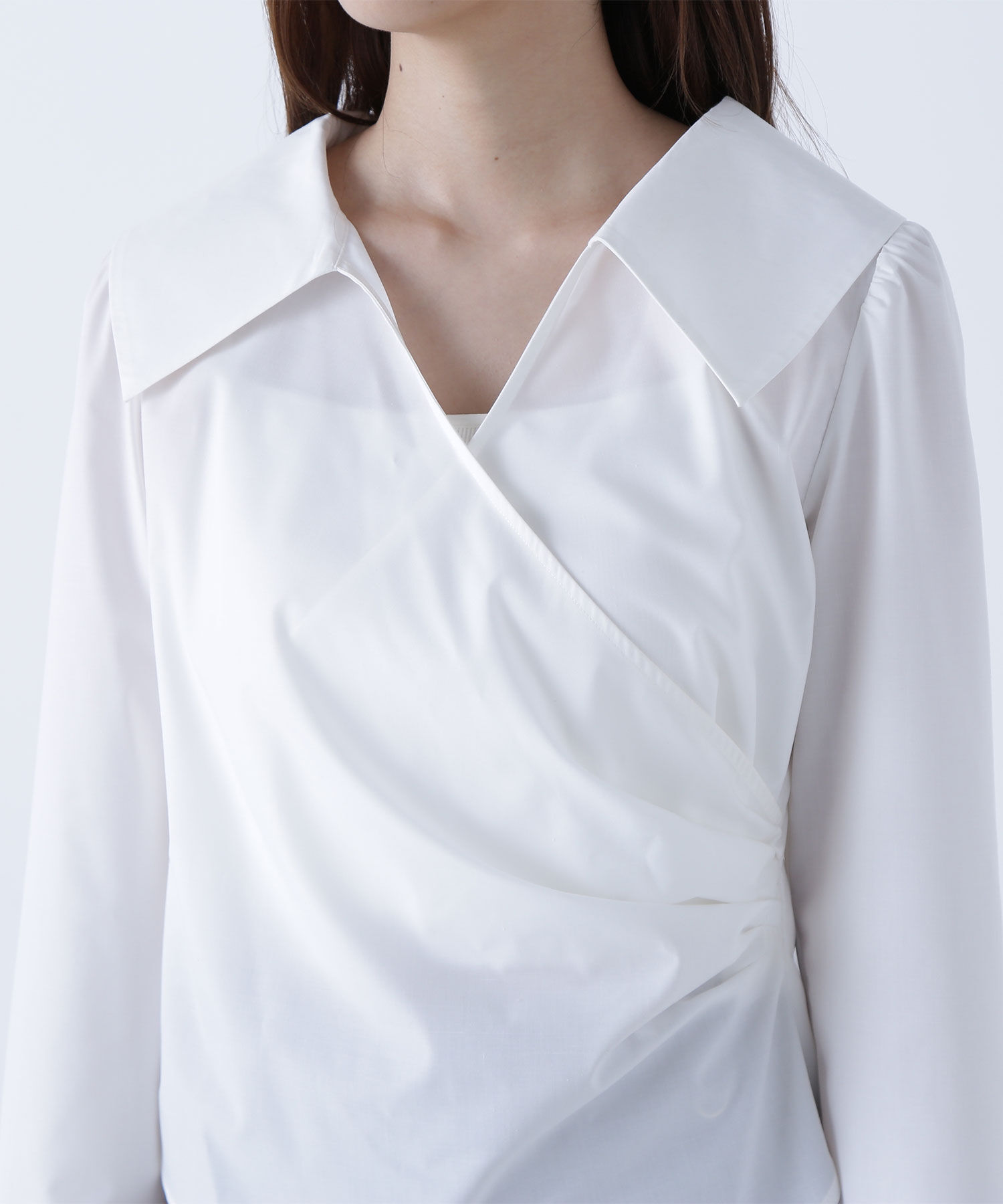  「カシュクールデザインブラウス」|シャツ・ブラウス|