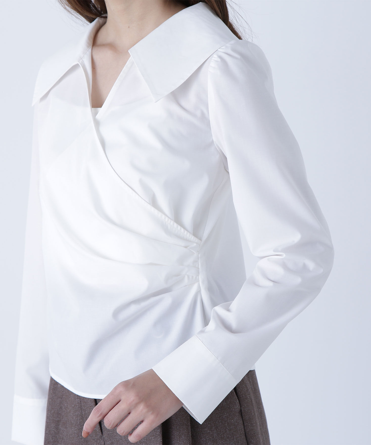  「カシュクールデザインブラウス」|シャツ・ブラウス|