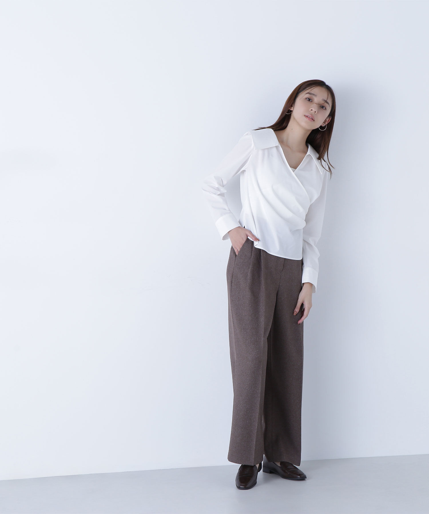  「カシュクールデザインブラウス」|シャツ・ブラウス|