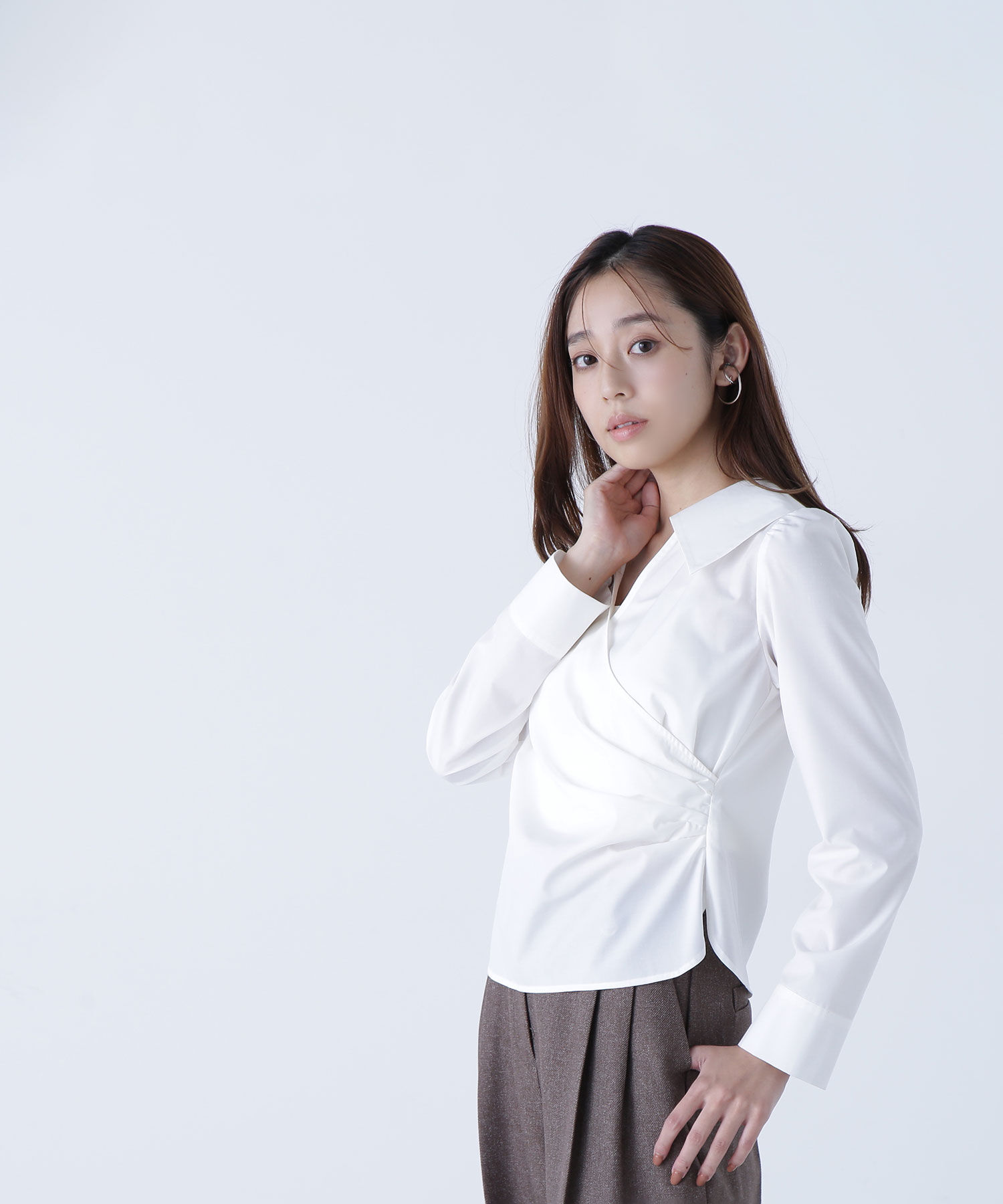  「カシュクールデザインブラウス」|シャツ・ブラウス|