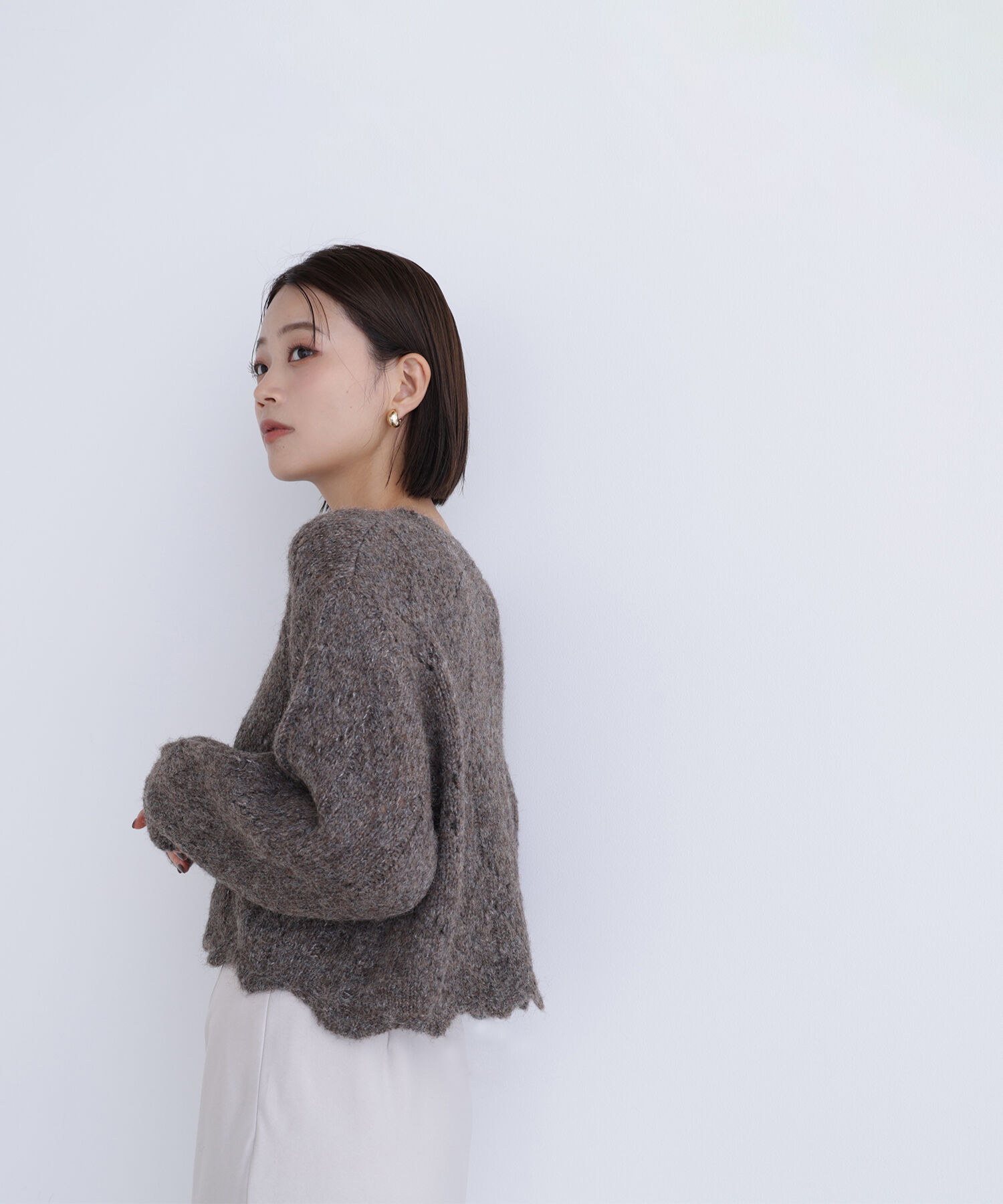  「スカラップクロップドニット」|ニット・セーター|