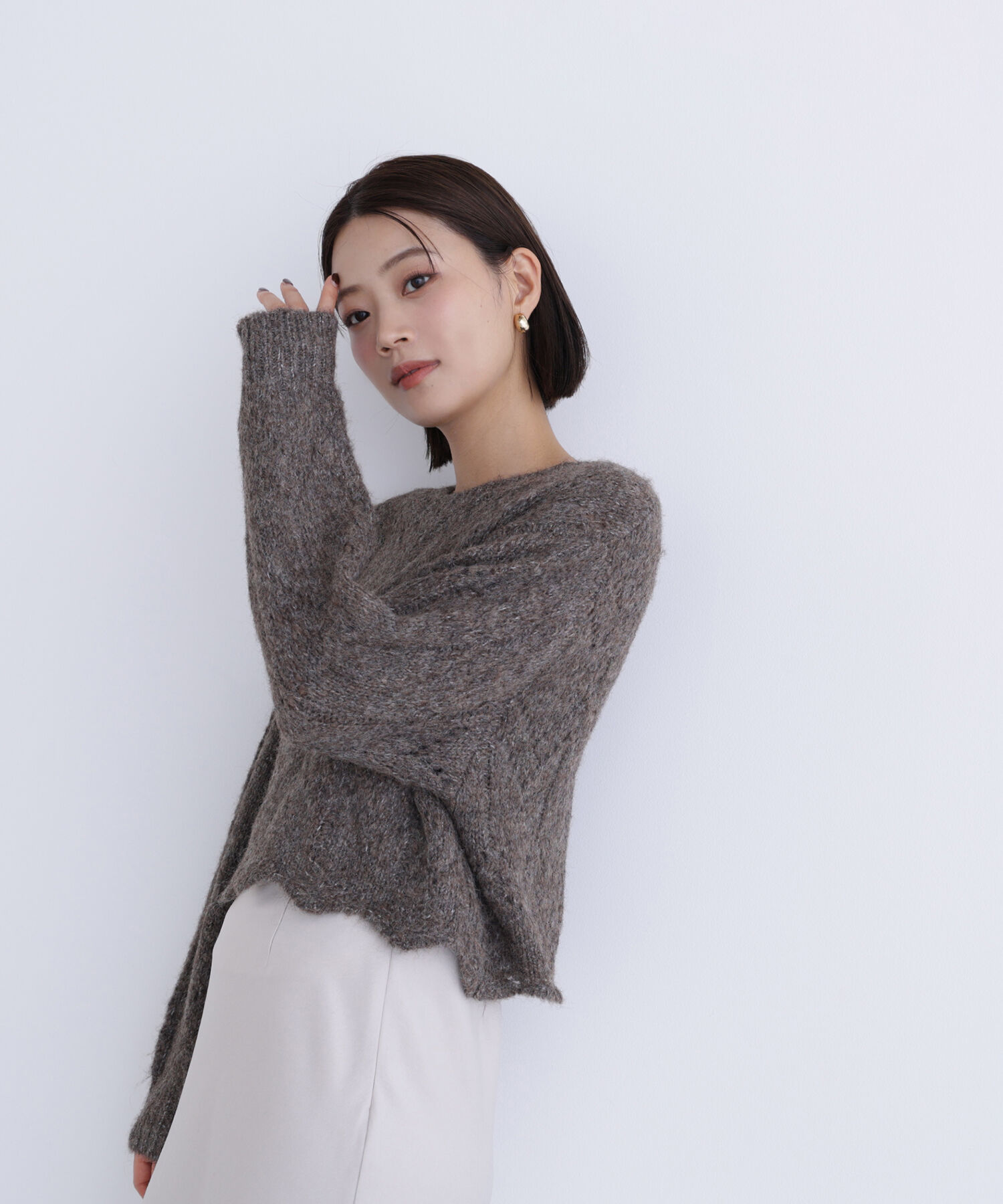  「スカラップクロップドニット」|ニット・セーター|