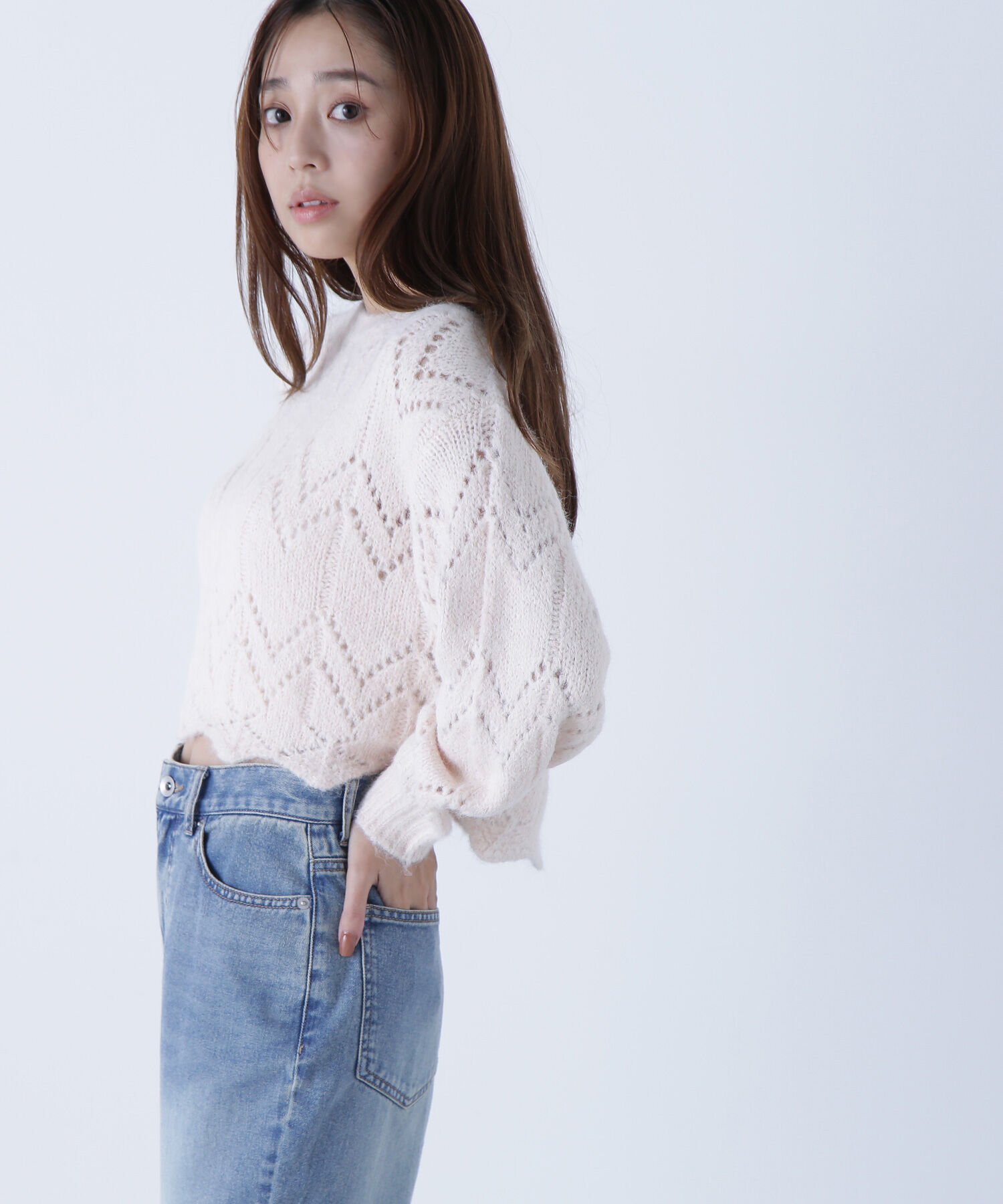  「スカラップクロップドニット」|ニット・セーター|