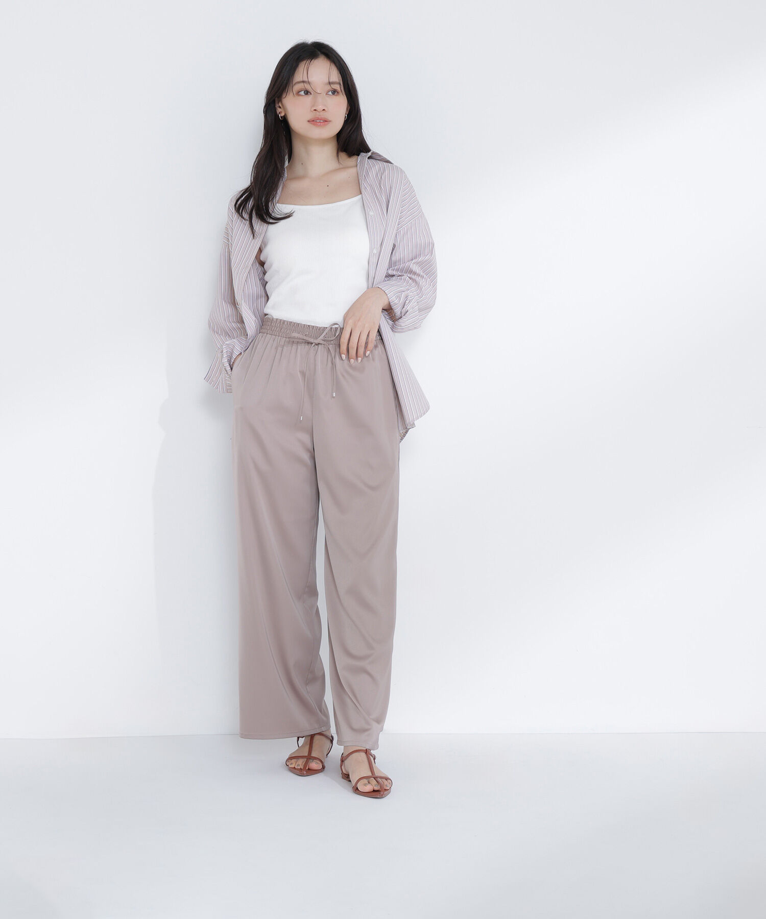  「カップ付インナーシリーズ バックシャンキャミソール」|Tシャツ・カットソー|