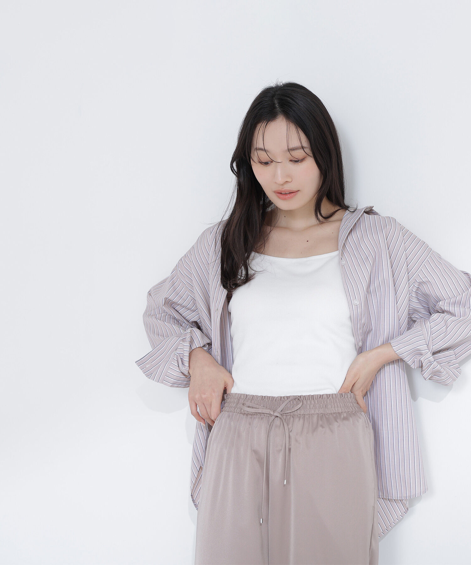  「カップ付インナーシリーズ バックシャンキャミソール」|Tシャツ・カットソー|