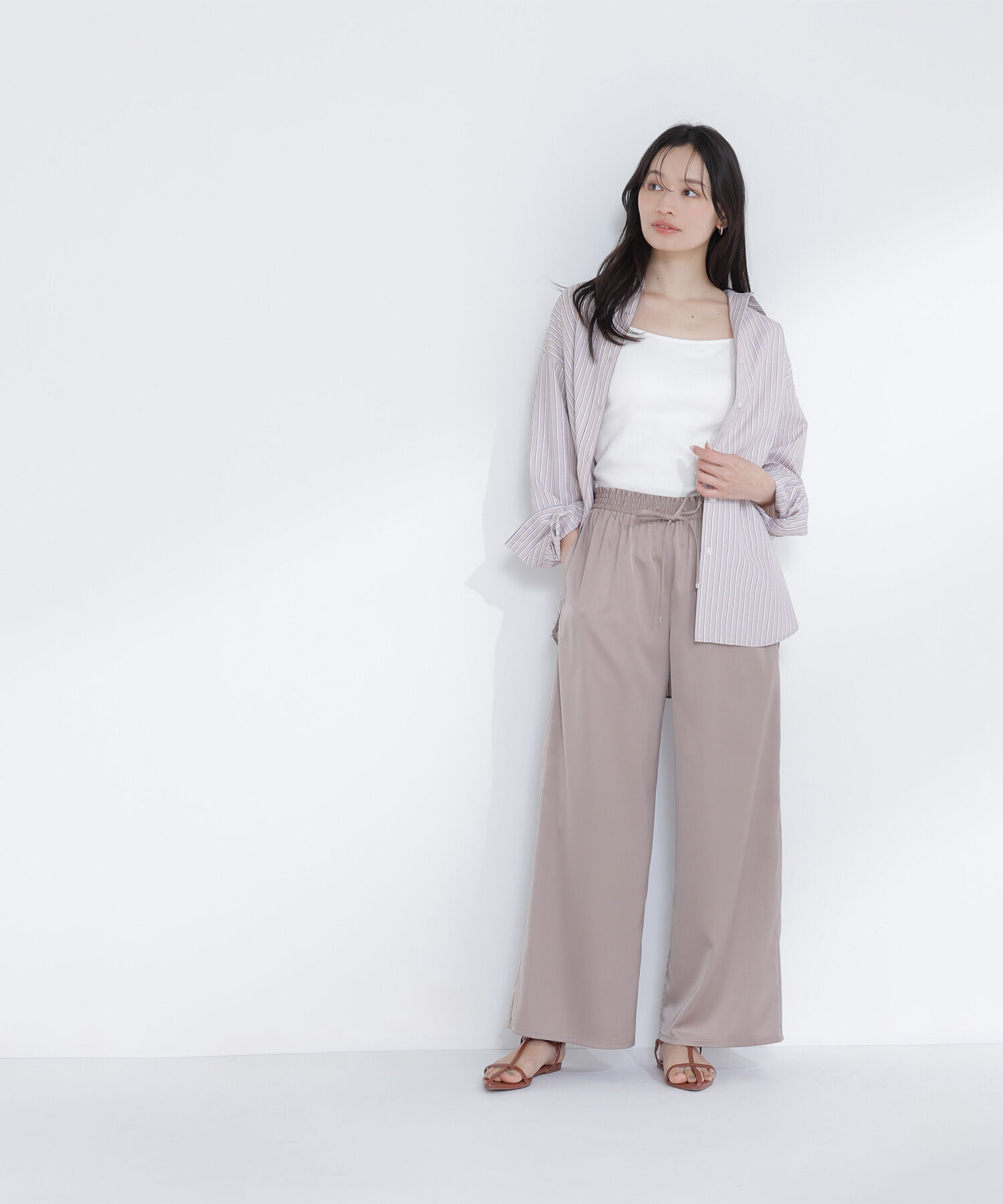  「カップ付インナーシリーズ バックシャンキャミソール」|Tシャツ・カットソー|